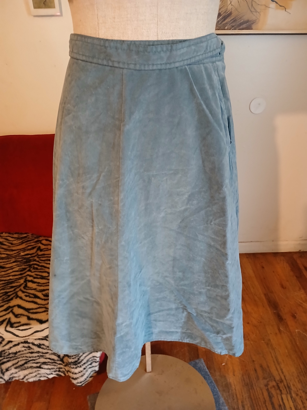 Vintage Wraparound Skirt By Patty Woodard California. Periwinkle Blue